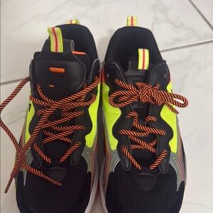 Fila Kids Black and Neon Yellow Sneakers